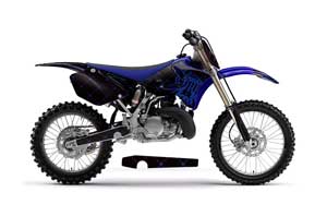 Yamaha YZ125 2 Stroke Dirt Bike Graphic Kit - 2002-2014 Silver Star - Reloaded Blue