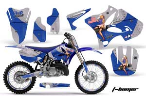 Yamaha YZ250 2 Stroke Dirt Bike Graphic Kit - 2002-2014 T Bomber Blue