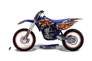 Yamaha YZ250 4 Stroke Dirt Bike Graphic Kit - 1998-2002 Firestorm Blue