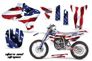 Yamaha YZ250 F Dirt Bike Graphic Kit - 2003-2005 Stars and Stripes Red White & Blue