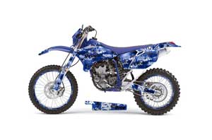 Yamaha YZ250 F Dirt Bike Graphic Kit - 2003-2005 Silver Star - Silverhaze Blue