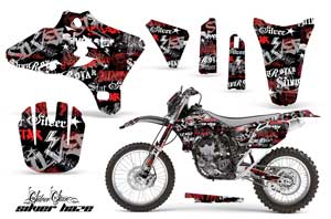 Yamaha YZ250 F Dirt Bike Graphic Kit - 2003-2005 Silver Star - Silverhaze Red