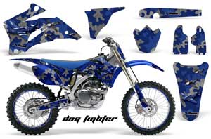 Yamaha YZ250F / YZ450F Dirt Bike Graphic Kit - 2006-2009 Dog Fighter Blue