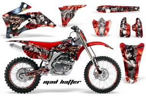 Yamaha YZ250F / YZ450F Dirt Bike Graphic Kit - 2006-2009 Mad Hatter Red
