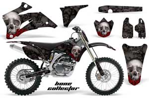 Yamaha YZ250F / YZ450F Dirt Bike Graphic Kit - 2006-2009 Bone Collector Black