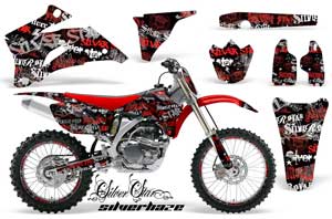 Yamaha YZ250F / YZ450F Dirt Bike Graphic Kit - 2006-2009 Silver Star - Silverhaze Red