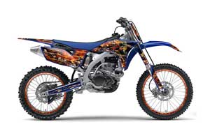 Yamaha YZ250 F 4 Stroke Dirt Bike Graphic Kit - 2010-2013 Firestorm Blue
