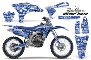 Yamaha YZ250 F 4 Stroke Dirt Bike Graphic Kit - 2010-2013 Silver Star - Silverhaze Blue