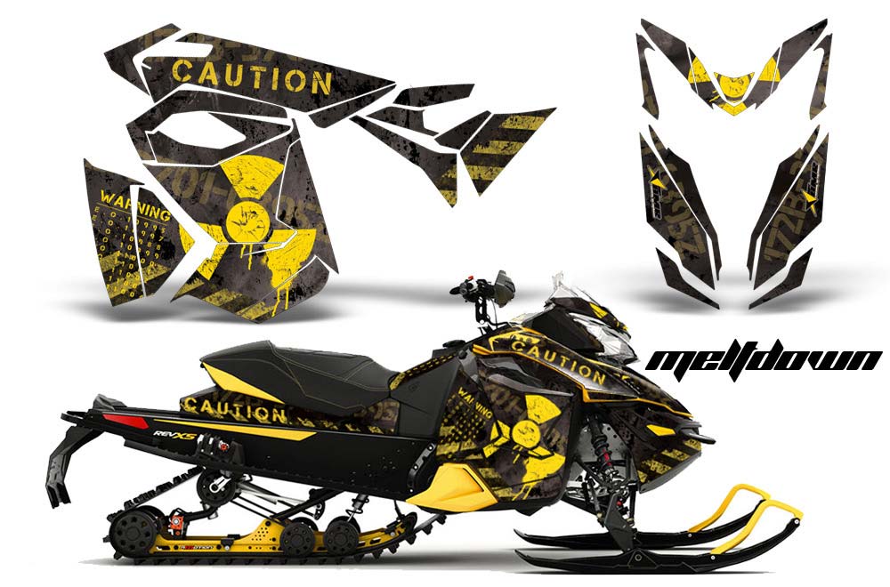 Ski Doo Rev XS Sled Graphic Kit - 2013-2014 Meltdown Black