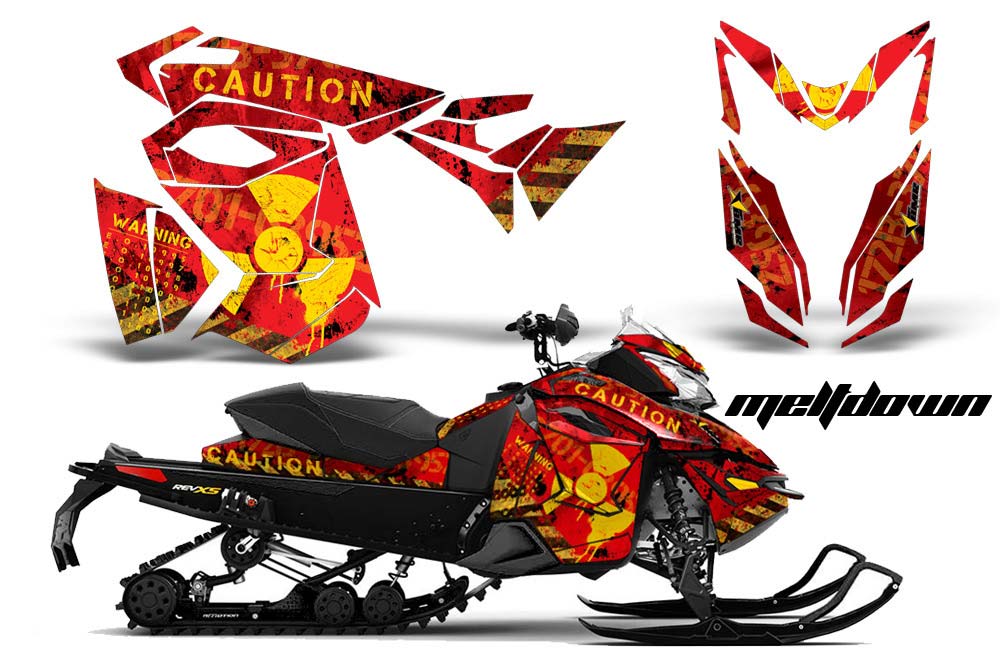 Ski Doo Rev XS Sled Graphic Kit - 2013-2014 Meltdown Red