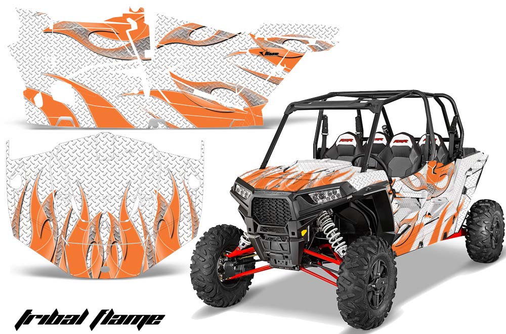 Polaris RZR 1000 XP 4 Door Graphic Kit - 2013-2016 Tribal Flames Orange