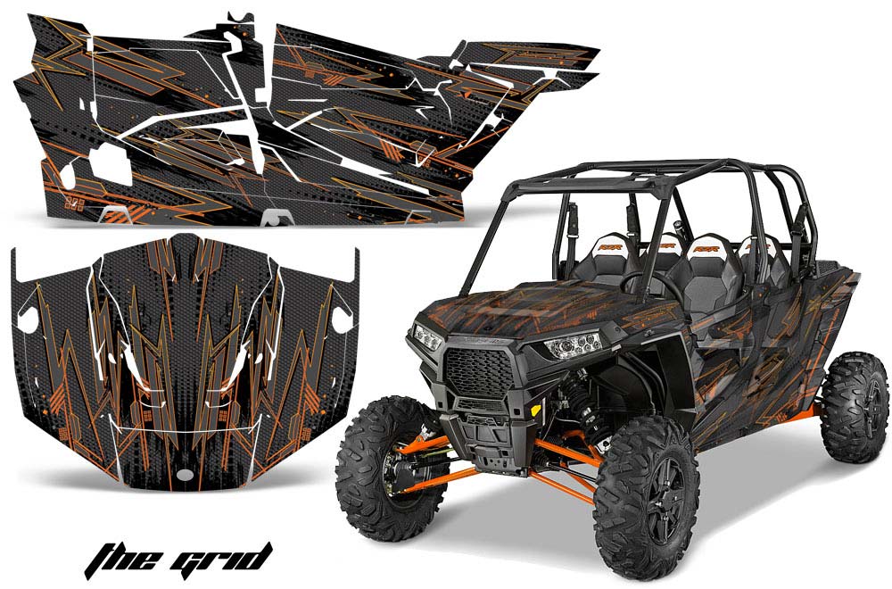 Polaris RZR 1000 XP 4 Door Graphic Kit - 2013-2016 The Grid Orange