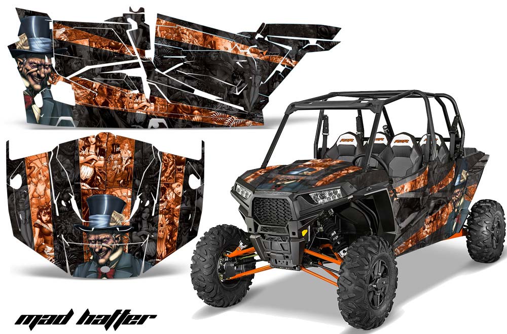 Polaris RZR 1000 XP 4 Door Graphic Kit - 2013-2016 Mad Hatter Orange