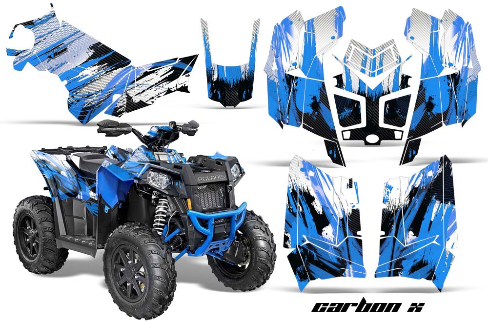 Polaris Scrambler XP 850 / 1000 ATV Graphic Kit - 2013-2016 Carbon X Blue