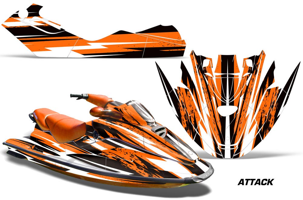 Sea Doo Bombardier GTX Siege Avant Jet Ski Graphic Kit 1996-1999 Attack Orange