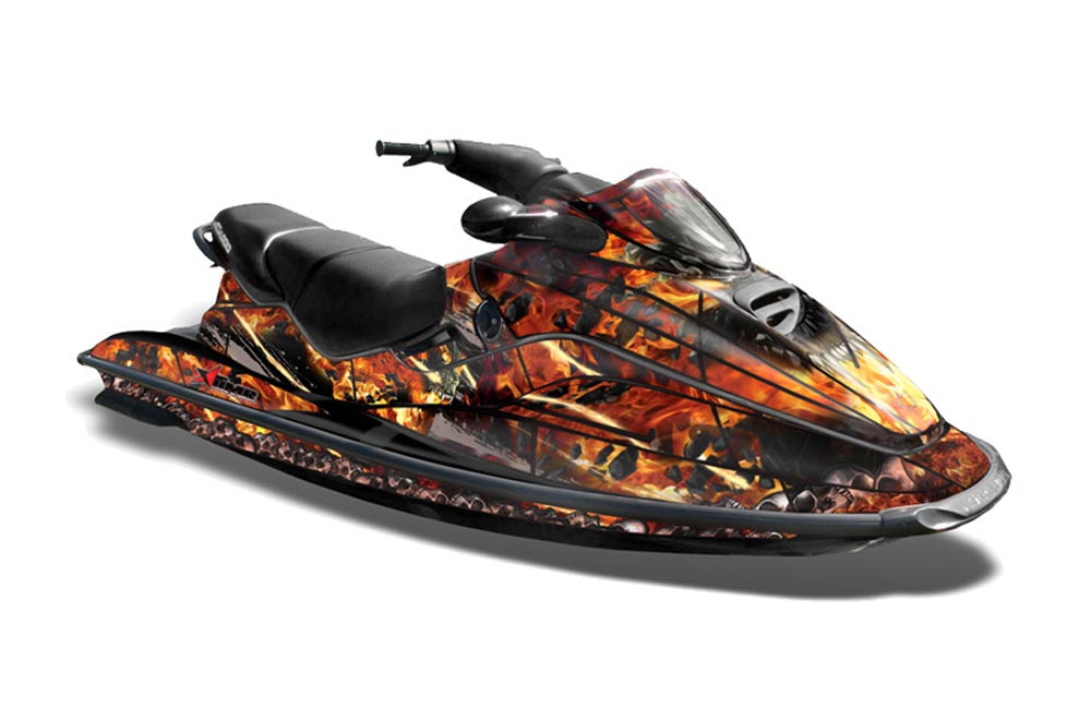 Sea Doo Bombardier GTX Siege Avant Jet Ski Graphic Kit 1996-1999 Firestorm Black