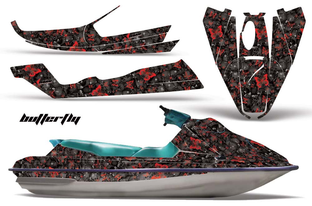Sea Doo Bombardier GTS Jet Ski Graphic Kit - 1992-1997 Butterfly Red