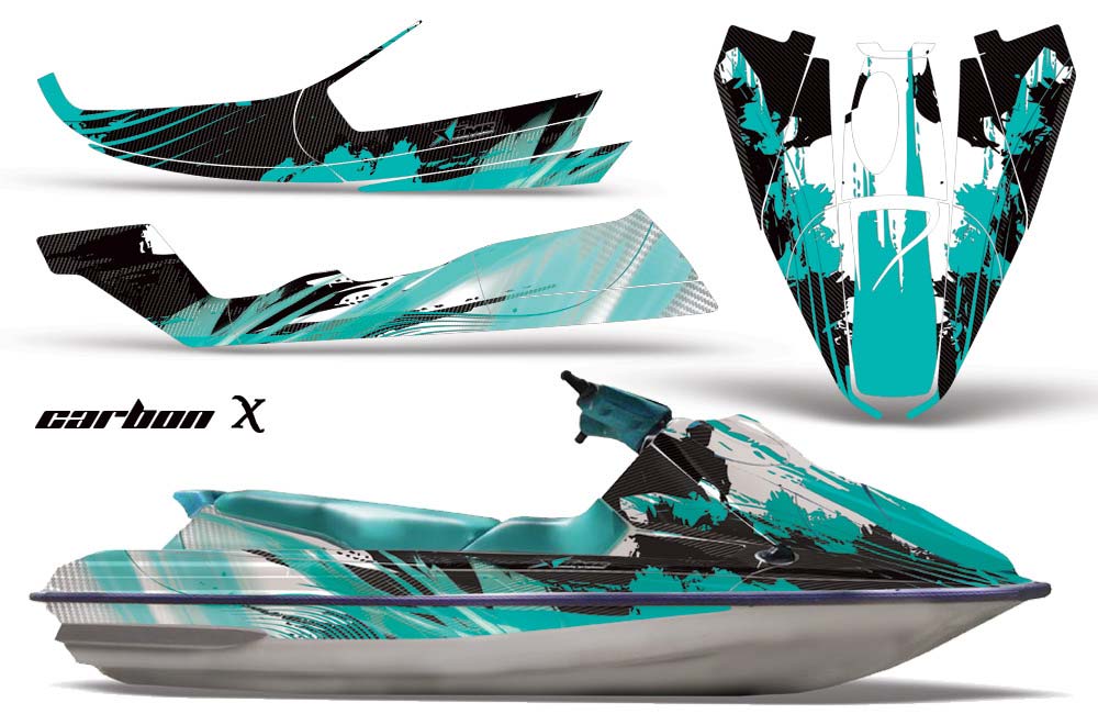 Sea Doo Bombardier GTS Jet Ski Graphic Kit - 1992-1997 Carbon X Teal
