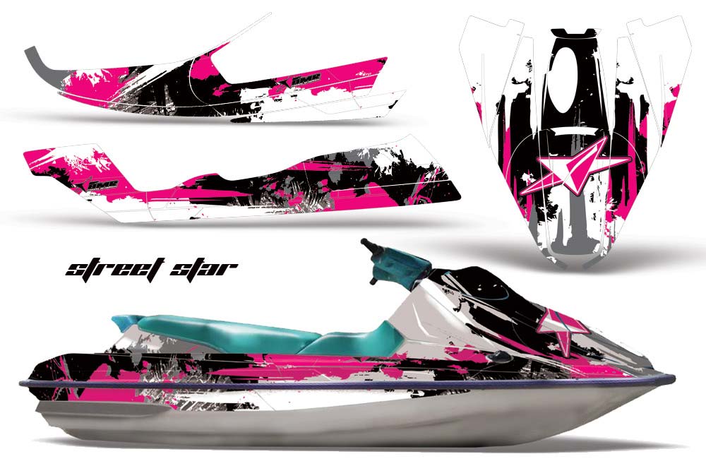 Sea Doo Bombardier GTS Jet Ski Graphic Kit - 1992-1997 Street Star Pink