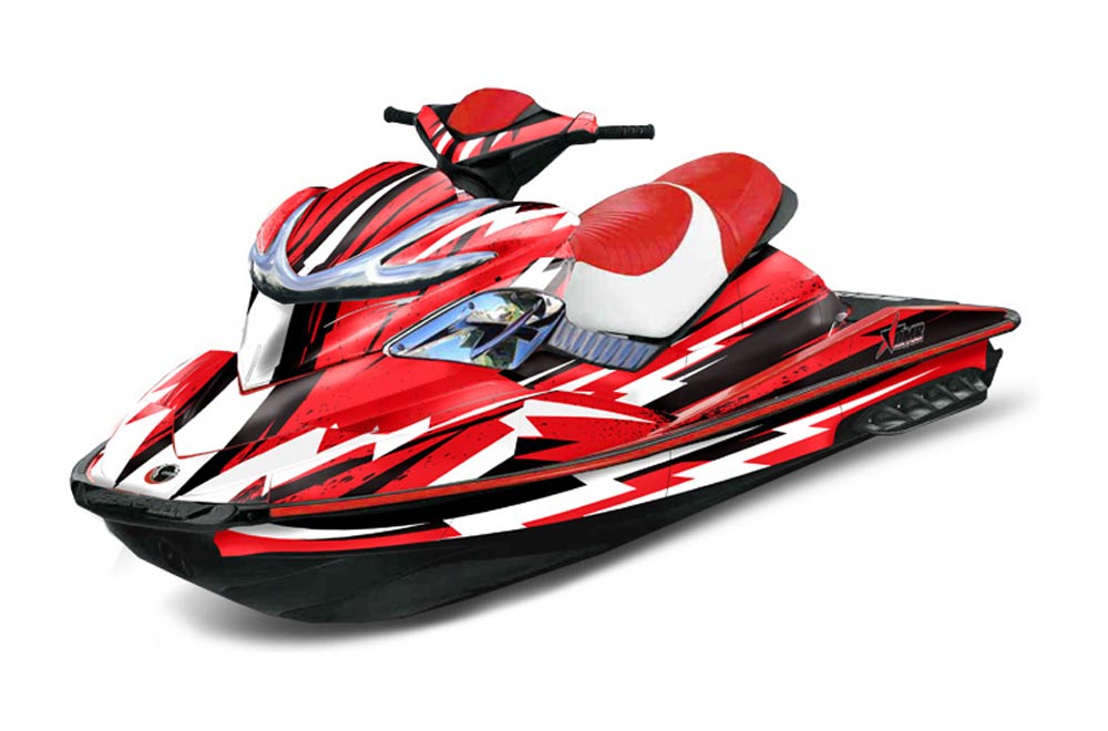 Sea Doo RXP Sitdown Jet Ski Graphic Kit 2004-2011 Attack Red