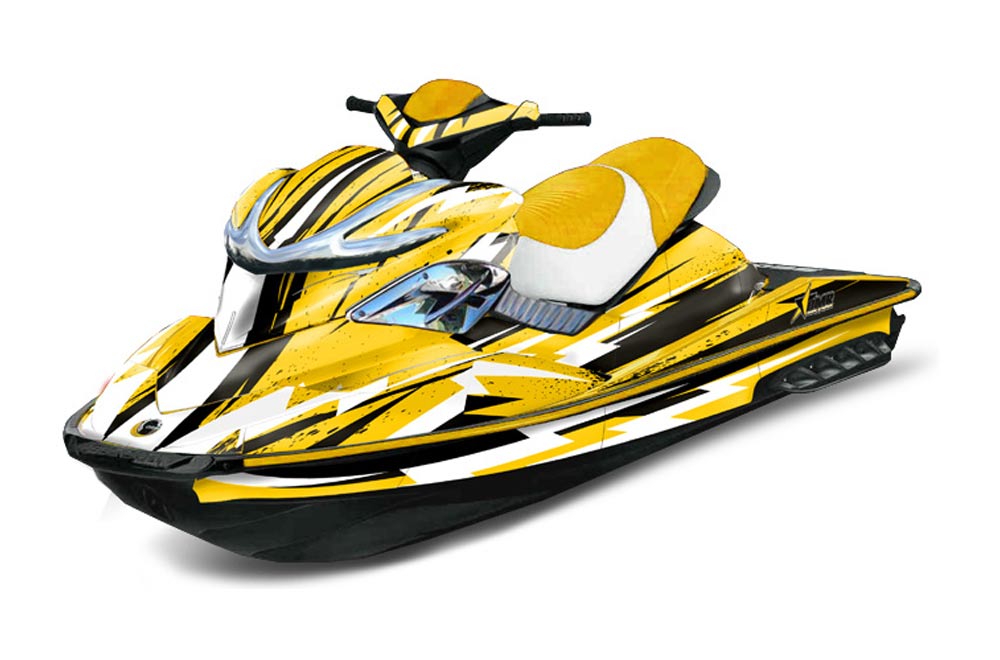 Sea Doo RXP Sitdown Jet Ski Graphic Kit 2004-2011 Attack Yellow