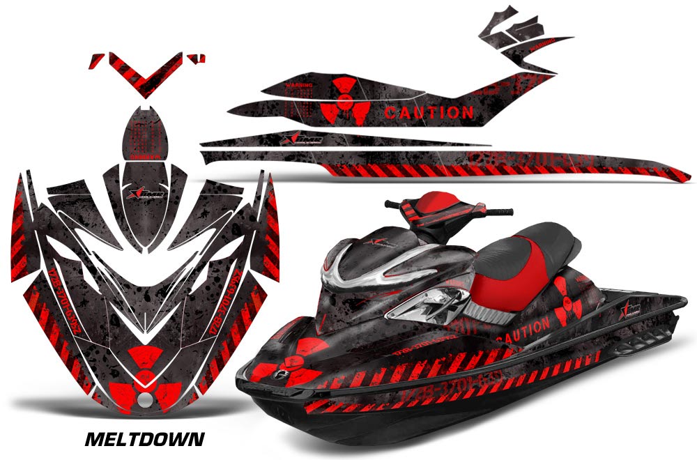 Sea Doo RXP Sitdown Jet Ski Graphic Kit 2004-2011 Meltdown Red