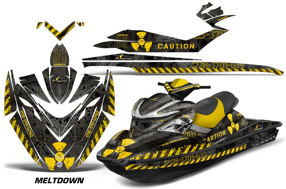 Sea Doo RXP Sitdown Jet Ski Graphic Kit 2004-2011 Meltdown Yellow