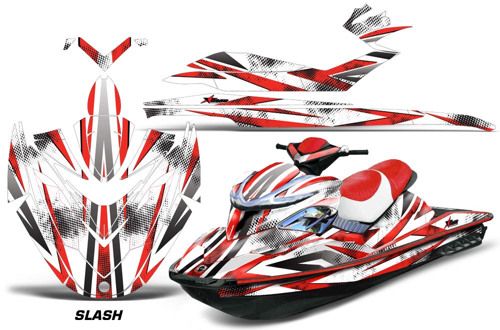 Sea Doo RXP Sitdown Jet Ski Graphic Kit 2004-2011 Slash Red