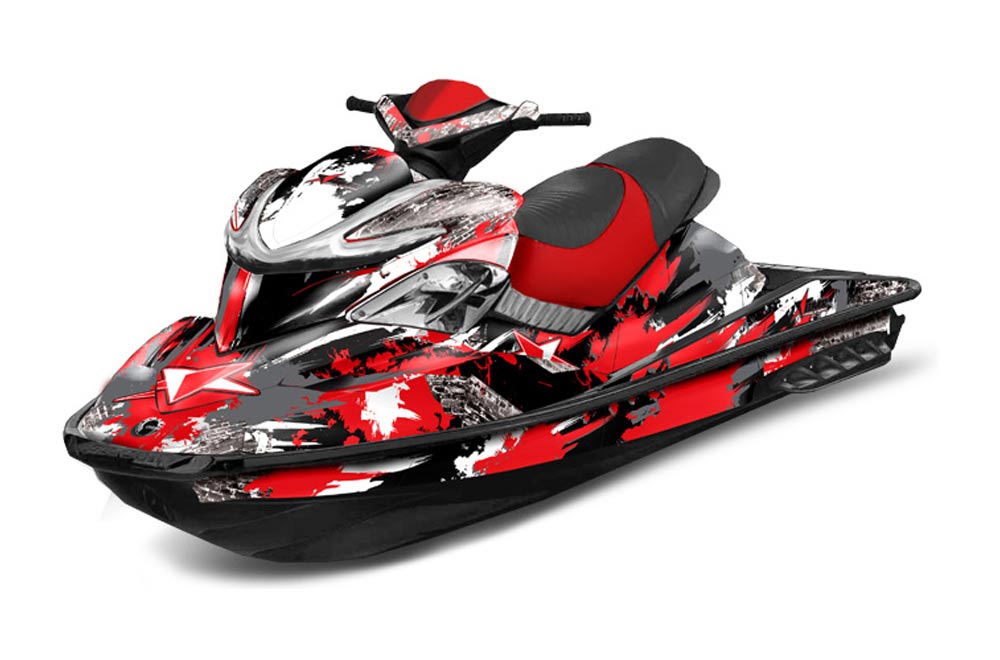 Sea Doo RXP Sitdown Jet Ski Graphic Kit 2004-2011 Street Star Red