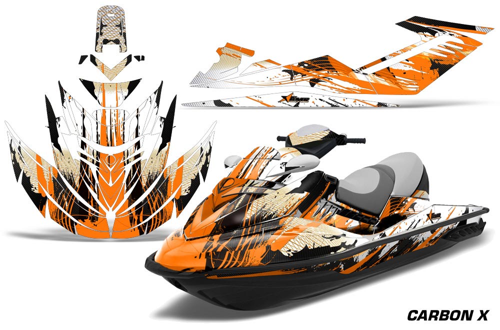 Sea Doo RXT Sitdown Jet Ski Graphic Kit 2005-2009 Carbon X Orange