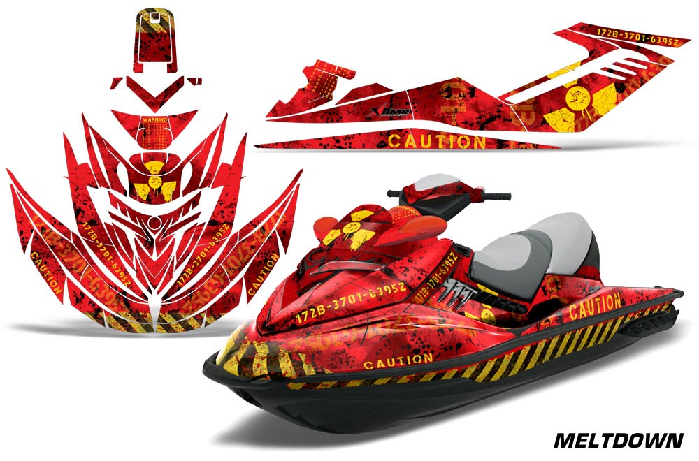 Sea Doo RXT Sitdown Jet Ski Graphic Kit 2005-2009 Meltdown Yellow