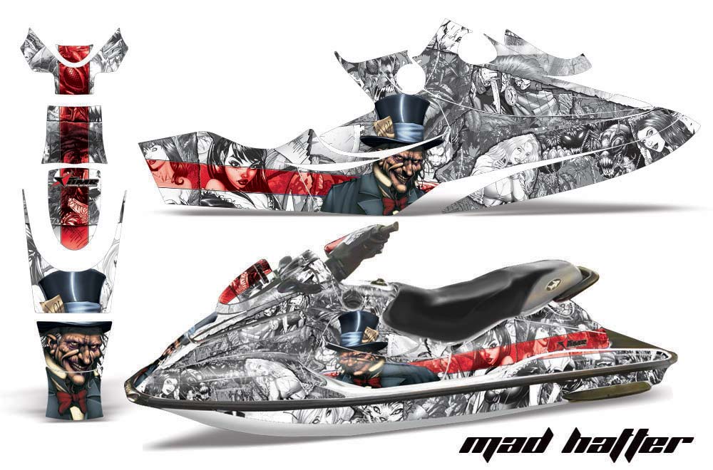 Sea Doo Bombardier GSX Jet Ski Graphic Kit - 1996-1999 Mad Hatter Red