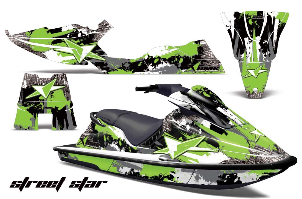 Sea Doo XP Bombardier Jet Ski Graphic Kit - 1994-1996 Street Star Green