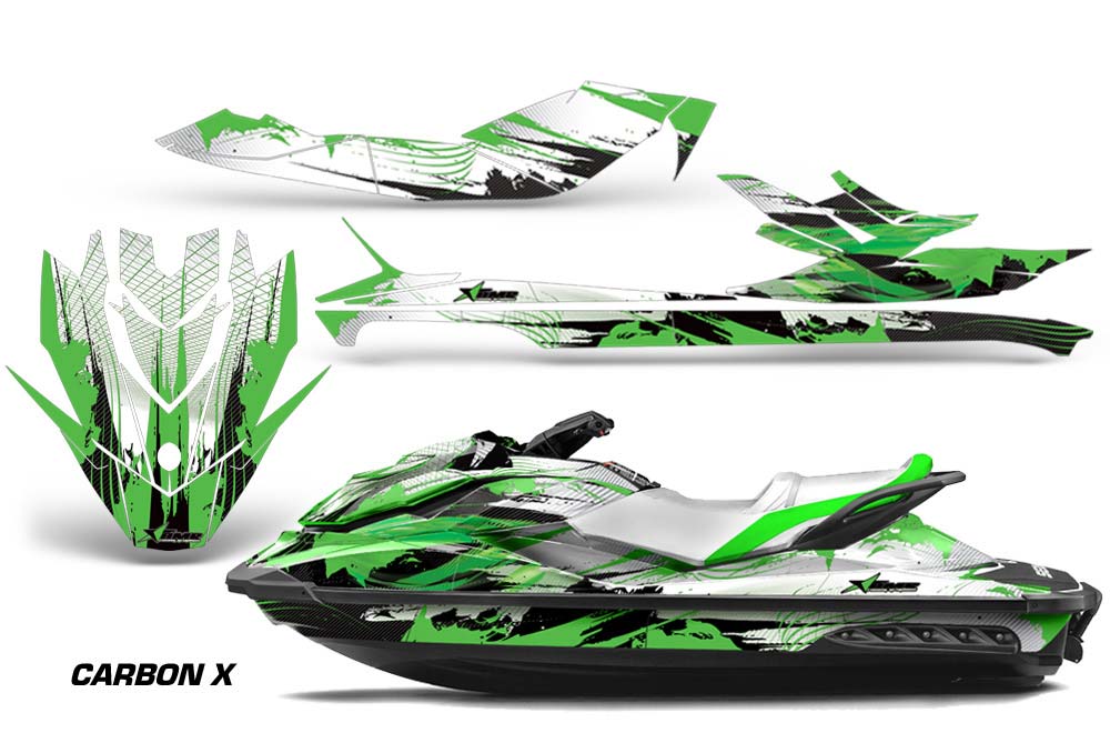 Sea Doo GTI / GTR / GTS Sitdown Jet Ski Graphic Kit - 2011-2018 Carbon X Green