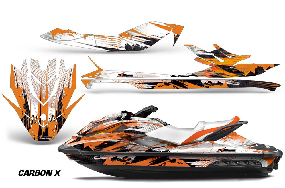 Sea Doo GTI / GTR / GTS Sitdown Jet Ski Graphic Kit - 2011-2018 Carbon X Orange