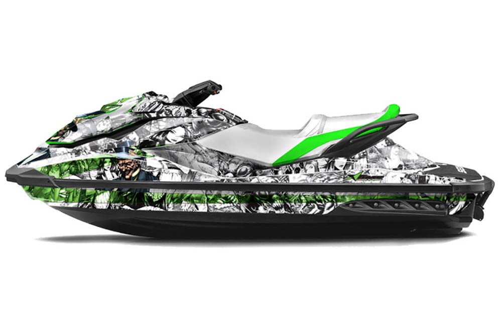 Sea Doo GTI / GTR / GTS Sitdown Jet Ski Graphic Kit - 2011-2018 Mad Hatter White