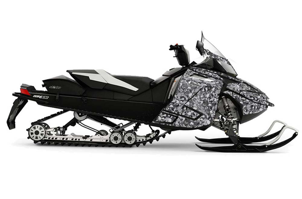Ski Doo Rev XR Sled Graphic Kit - 2013-2018 Skull Camo Black