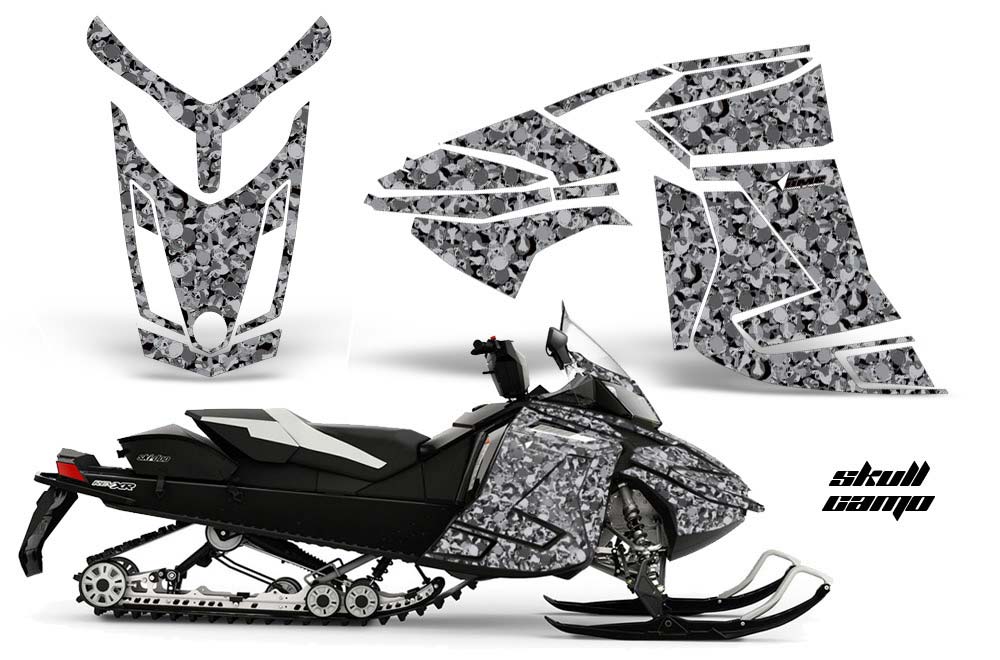 Ski Doo Rev XR Sled Graphic Kit - 2013-2018 Skull Camo Black