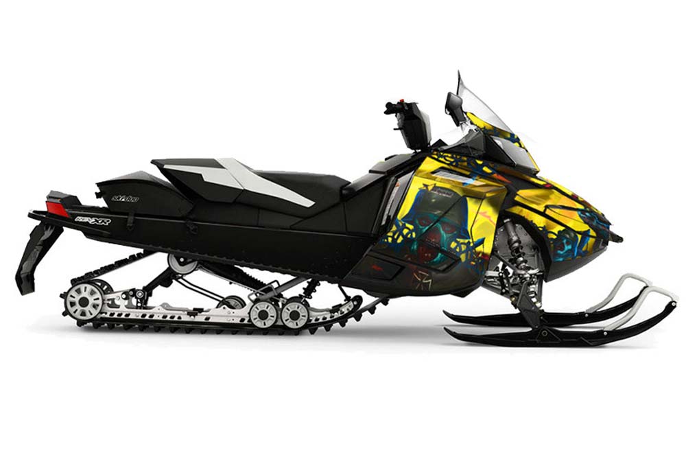 Ski Doo Rev XR Sled Graphic Kit - 2013-2018 Zombie Trooper Yellow