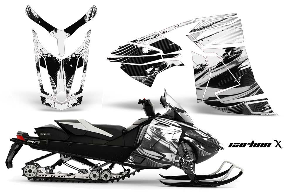 Ski Doo Rev XR Sled Graphic Kit - 2013-2018 Carbon X White