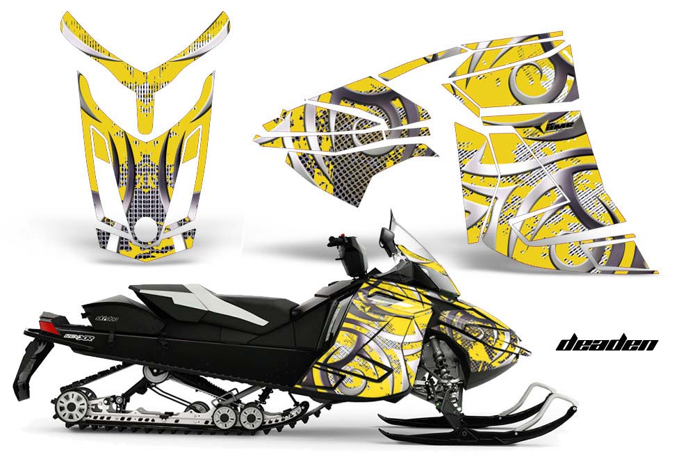Ski Doo Rev XR Sled Graphic Kit - 2013-2018 Deaden Yellow