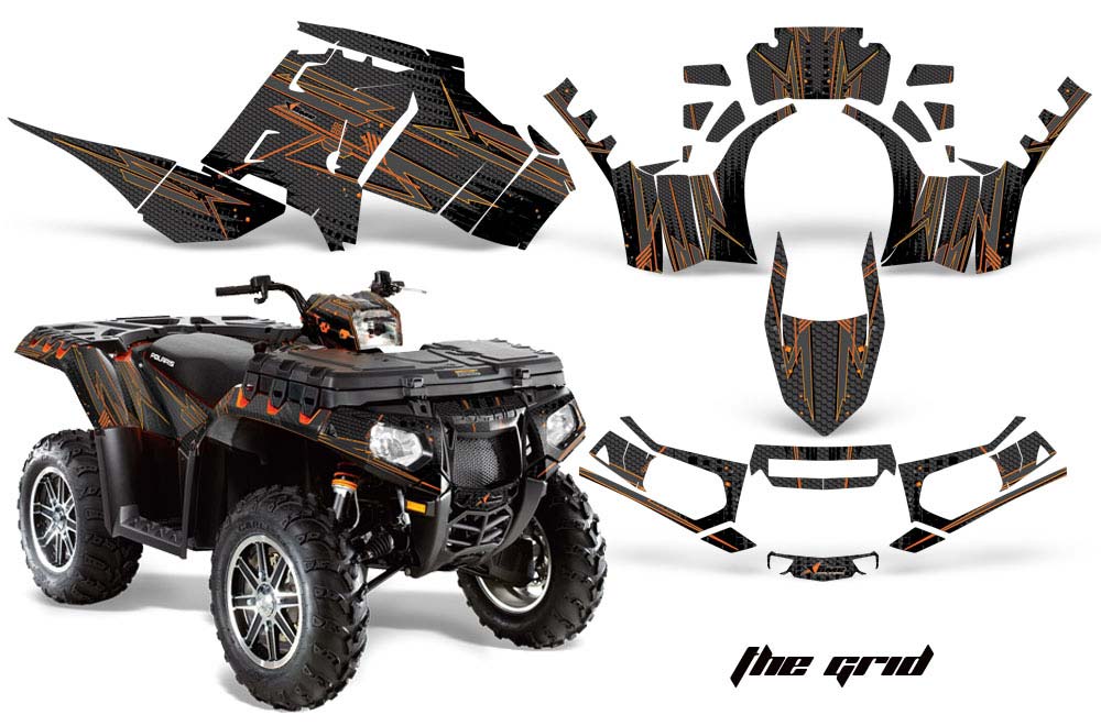 Polaris Sportsman 550 / 850 / 850SP / 1000 ATV Graphic Kit - 2009-2016 The Grid Orange