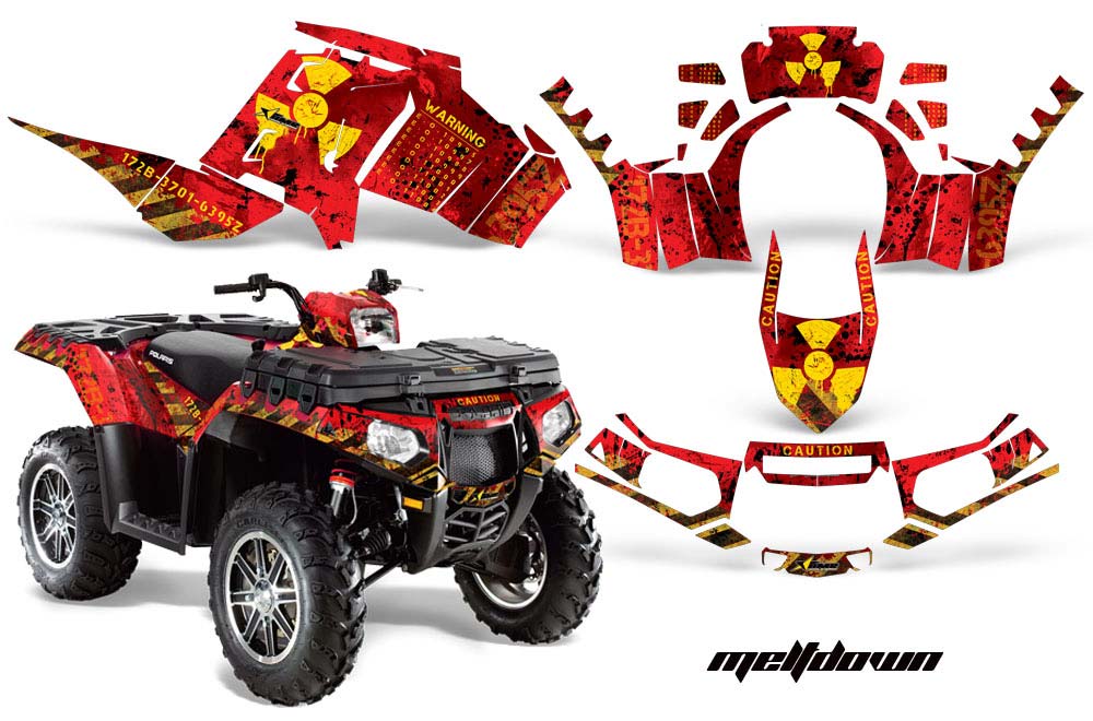 Polaris Sportsman 550 / 850 / 850SP / 1000 ATV Graphic Kit - 2009-2016 Meltdown Red