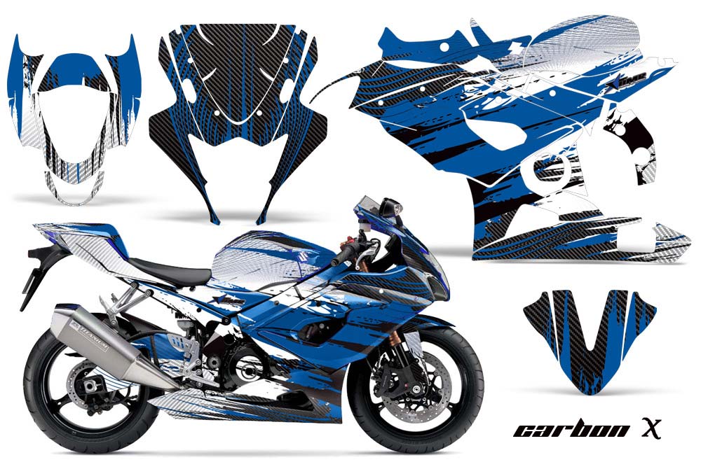 Suzuki GSXR 1000 Graphic Kit - 2005-2006 Carbon X Blue