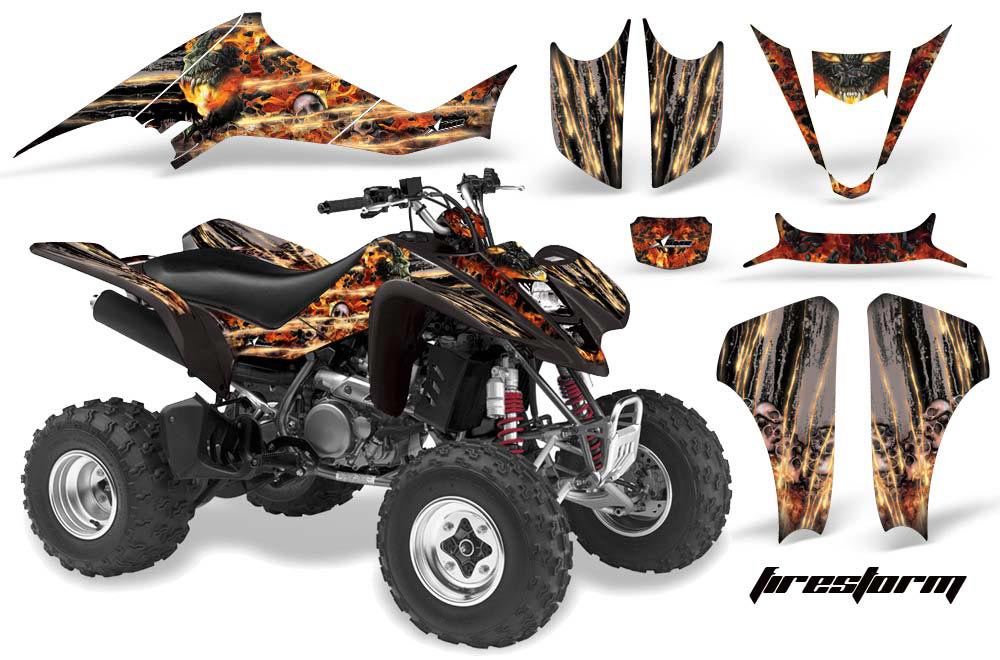 Kawasaki KFX 400 ATV Graphic Kit - 2003-2008 Firestorm Black