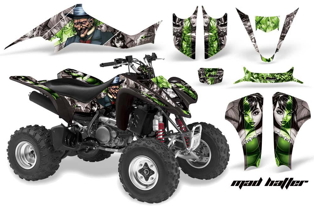 Kawasaki KFX 400 ATV Graphic Kit - 2003-2008 Mad Hatter Silver
