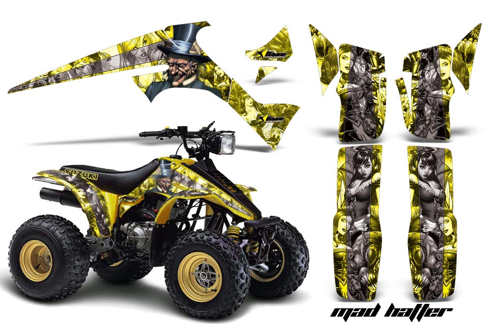 Suzuki LT 230/R ATV Graphic Kit - All Years Mad Hatter Yellow