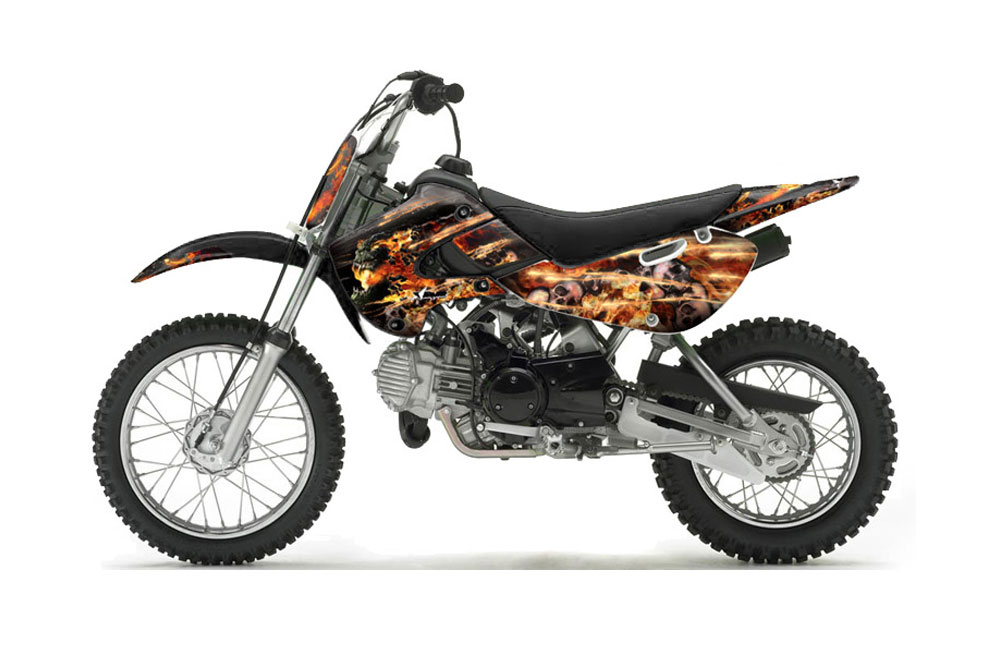 Suzuki DRZ 110 Dirt Bike Graphic Kit - All Years Firestorm Black