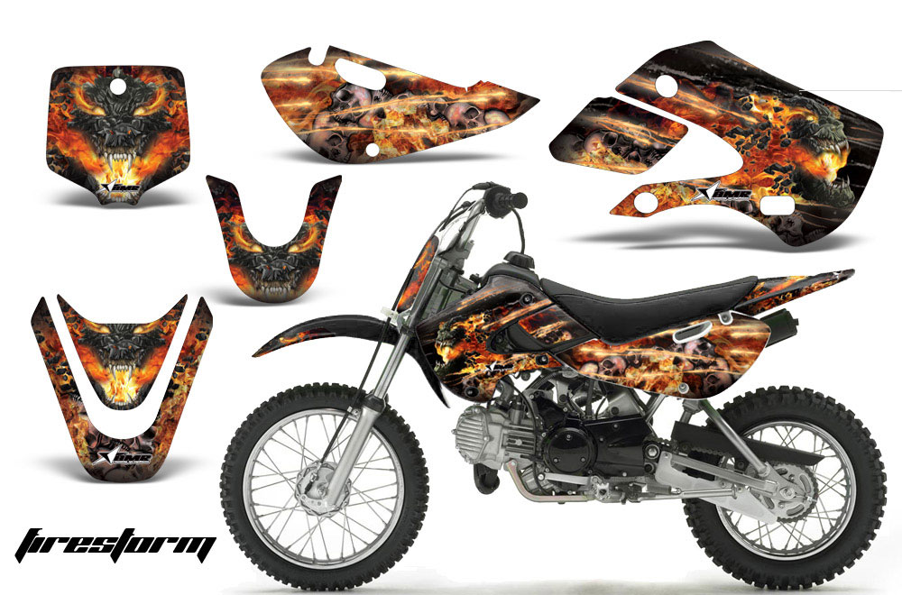 Suzuki DRZ 110 Dirt Bike Graphic Kit - All Years Firestorm Black