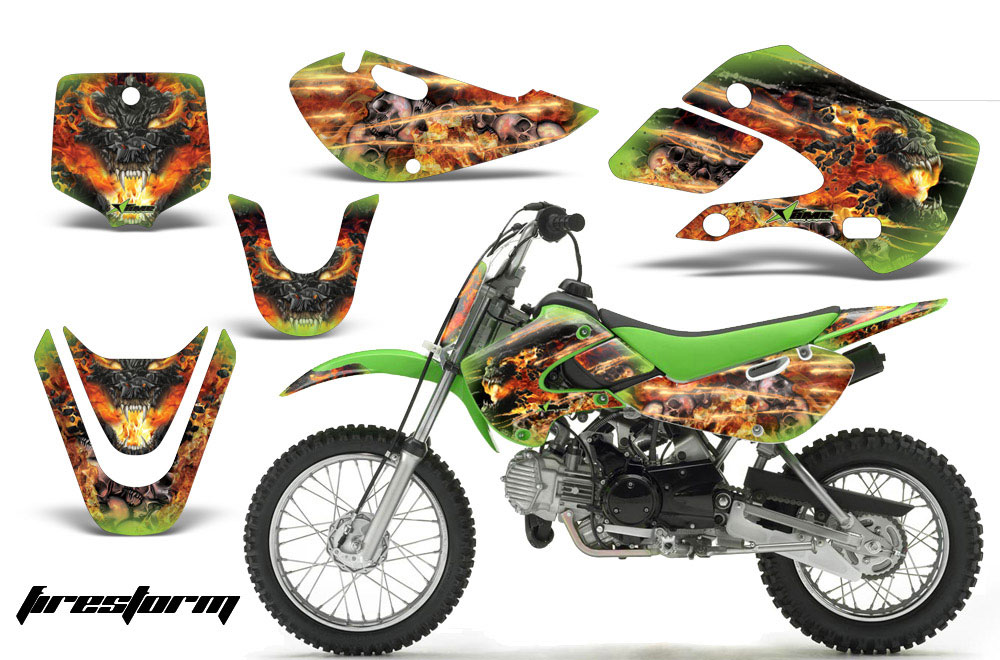Suzuki DRZ 110 Dirt Bike Graphic Kit - All Years Firestorm Green